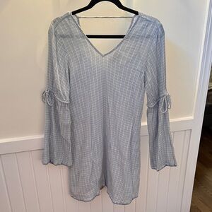 Michael Stars Light Blue and White Plaid Dress Size Small